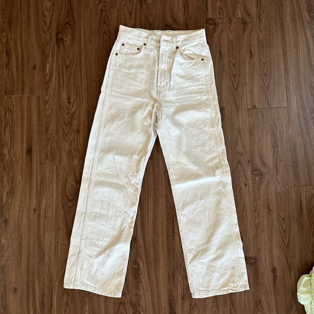 B Sides Off-White Jeans (slightly cropped)